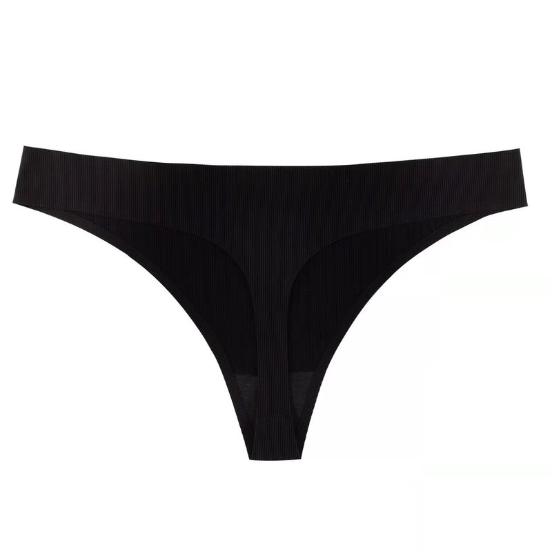 2025d Minimalist One-Piece Seamless Sports Yoga Ice Silk Ribbed Cotton Crotch Low-Waist Thong For Women_voghion.com
