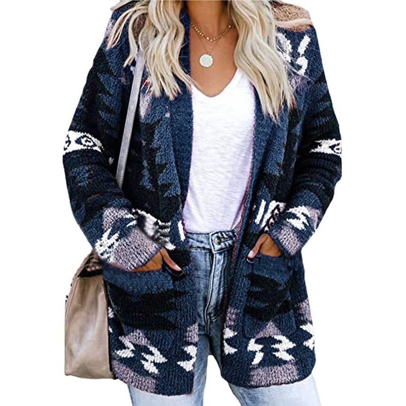 Women's loose Halloween sweater Christmas printed cardigan_voghion.com