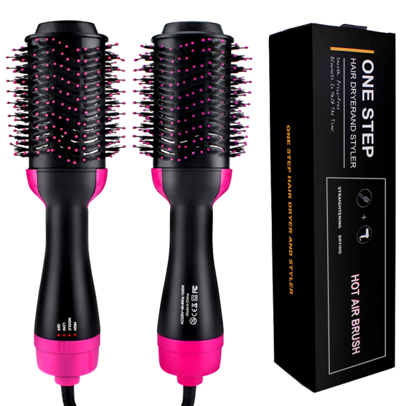 Ionic Electric Hair Dryer, Hot Air Brush, Styling And Volume Regulator, Straightener, Curler, Comb, Drum, One-step,_voghion.com