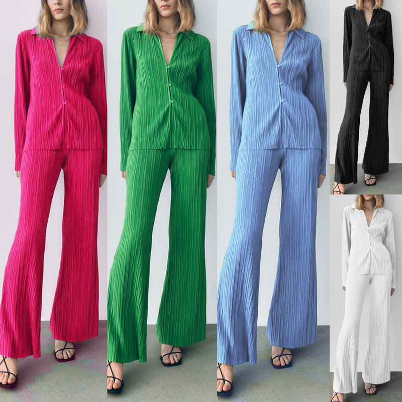Tailleur pantalone casual da donna tinta unita_voghion.com