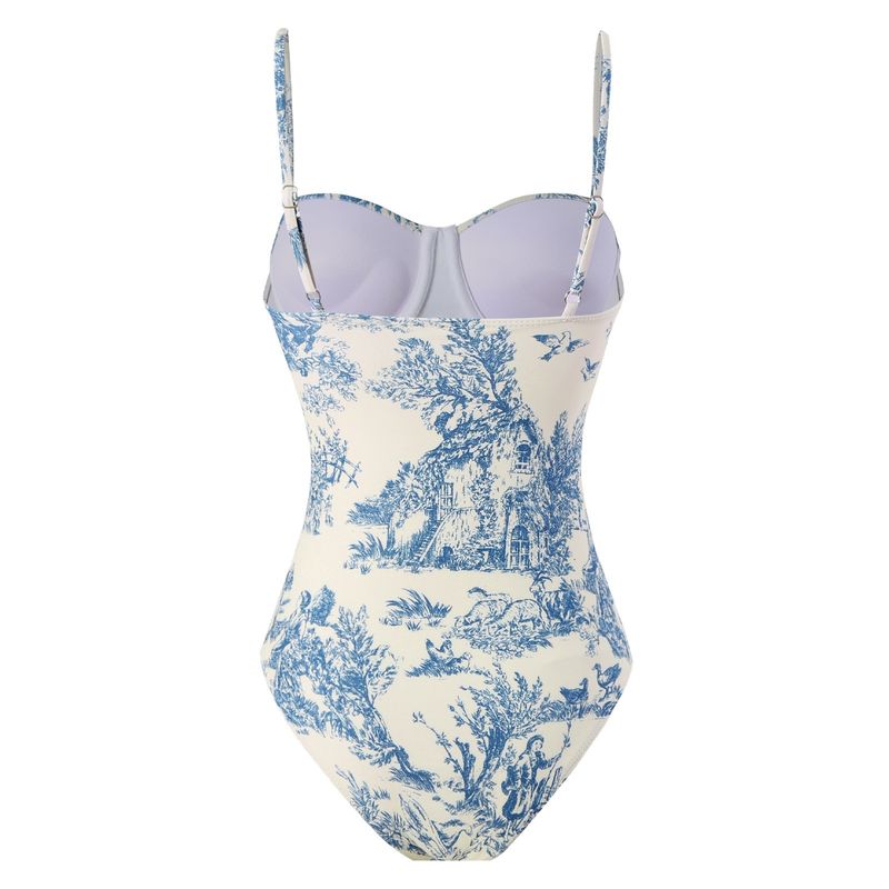 Maillot de bain une pièce pour femme, maillot de bain deux pièces à bretelles rétro moulant avec jupe longue et protection solaire_voghion.com