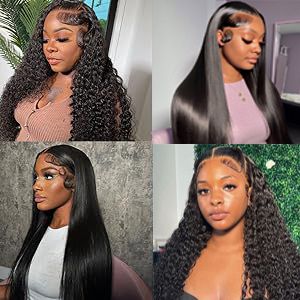 13x6 Lace Front Parykker Ægte hår 200% Densitet Kropbølge Lace Front Parykker Ægte hår HD Transparent Ægte hår Lace Front Parykker til Sorte Kvinder Limfri_voghion.com