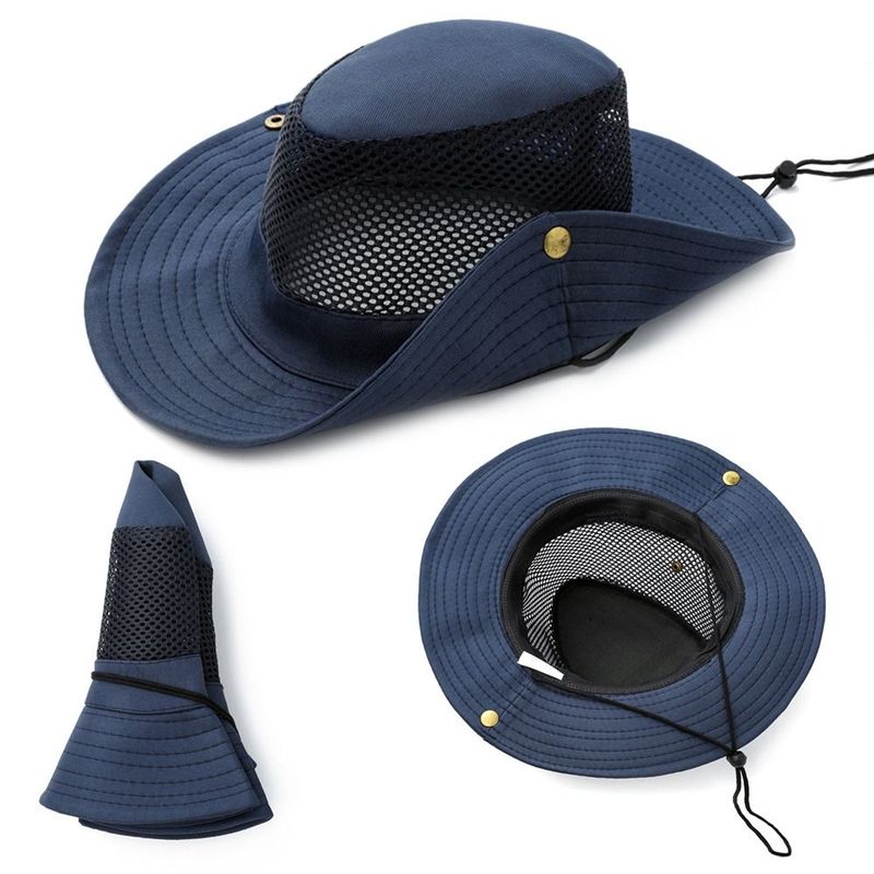 Mode Eimer Hut Panama Sommer Kappe Atmungsaktives Mesh Männer Jagd Wandern Outdoor Caps_voghion.com