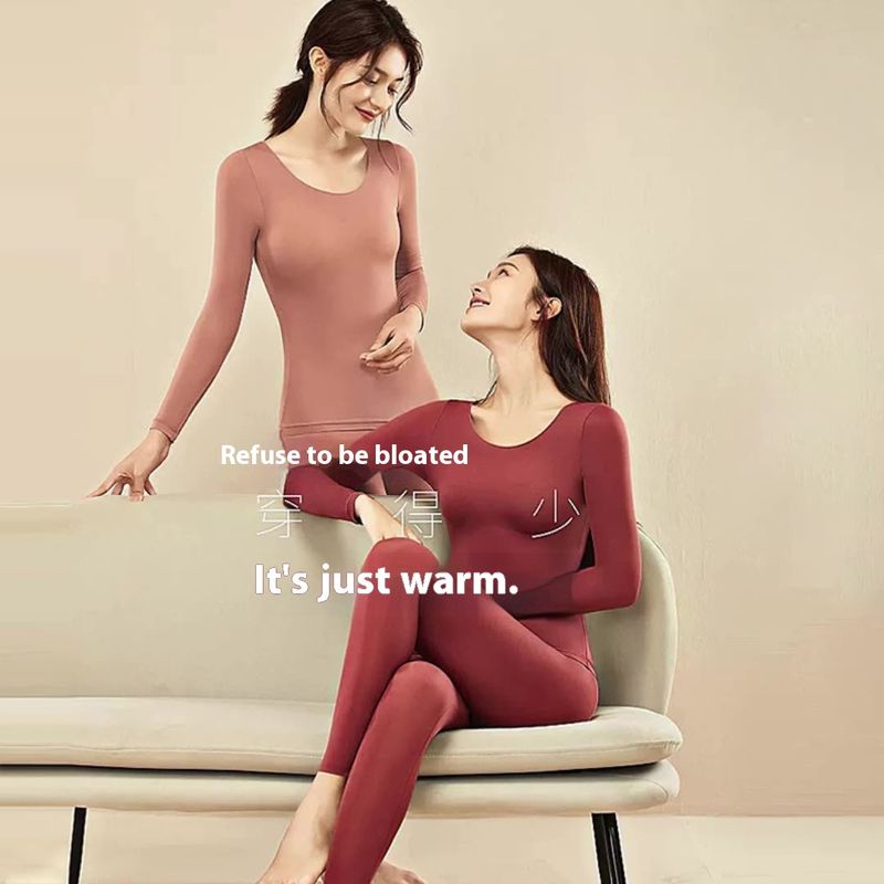 Ζεστό και όμορφο σετ ρούχων για το φθινόπωρο, εξαιρετικά λεπτή βάση, εσωτερικό στρώμα, δερμάτινο κάτω μέρος, ρούχα, φθινοπωρινό παντελόνι_voghion.com