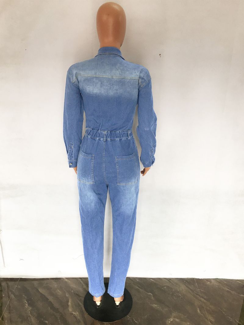 Γυναικεία ρούχα Hot Selling Jumpsuits για Γυναικείες Μακρυμάνικα Jumpsuit Τζιν_voghion.com