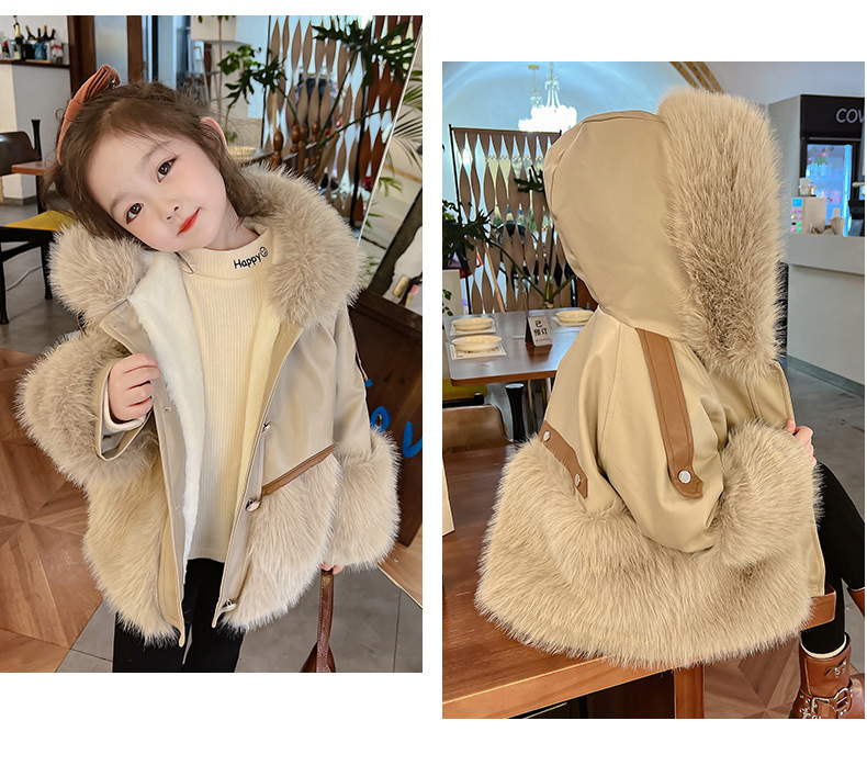 Mädchen Herbst und Winter Mantel Baby Winter Plus Fleece Pelz Kinder Top kleine Mädchen Pelz_voghion.com