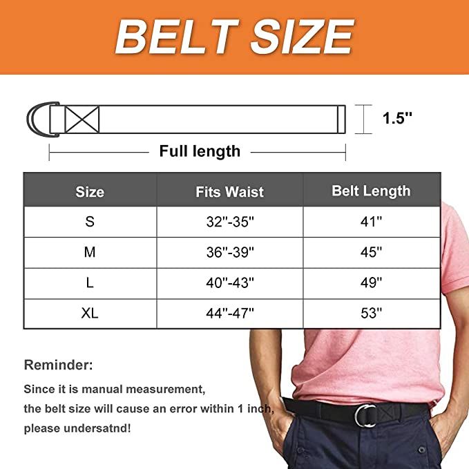 Tela CALDA per uomo Cinture Web con anello a D da 1,5 "con cintura in tessuto militare con fibbia in nastro nero_voghion.com