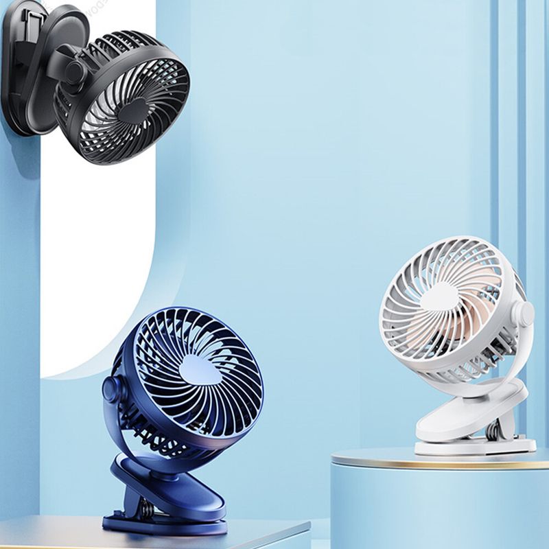 Portable 3 Speeds USB Rechargeable Mini Cooling Fan Clip On Desk Baby Stroller._voghion.com