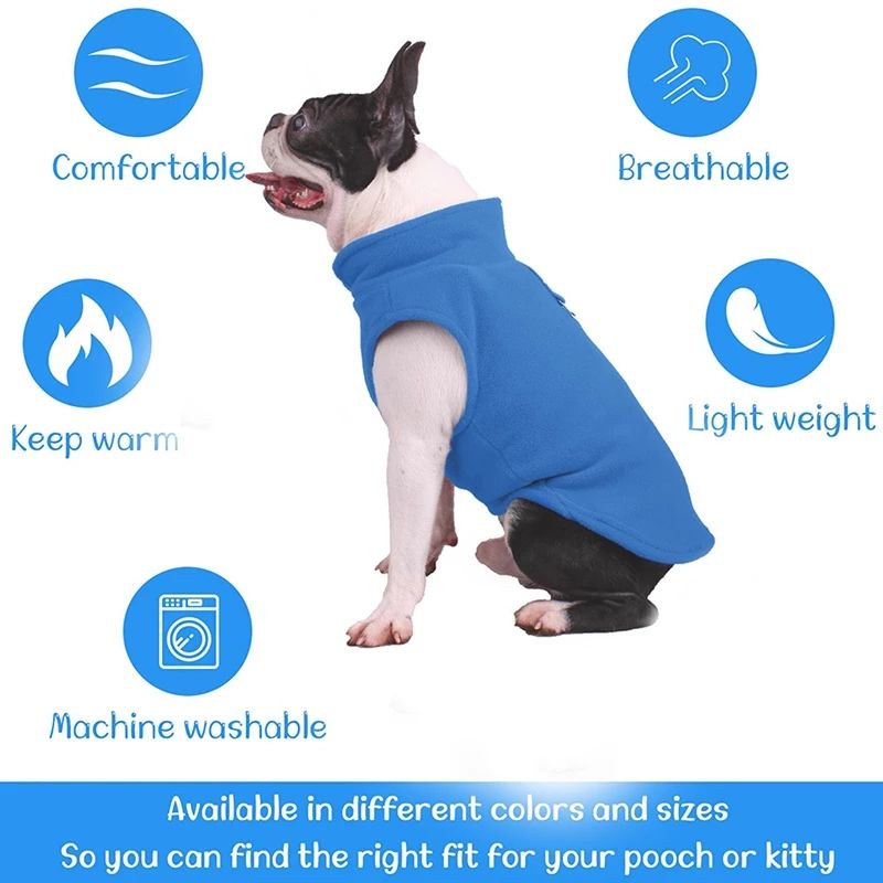 Winter Warm Fleece Do Clothes, Soft Pet Jacket, Vest With D-Rin Small Puppy, Baby Clothes For Chihuahua, French By PawParty Store_voghion.com