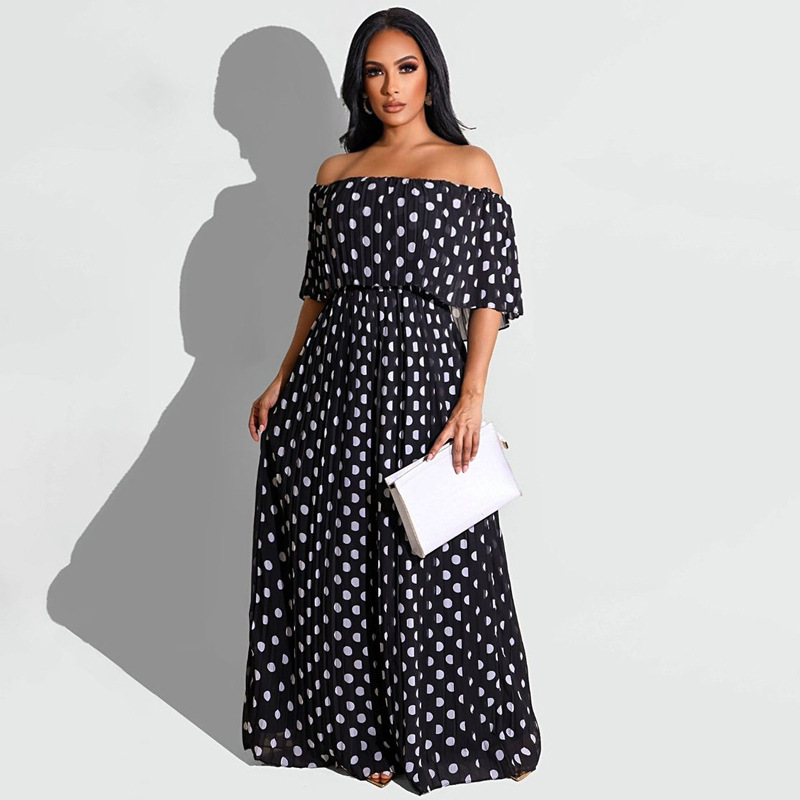 Summer New Dot Print Fashion Casual Abiti taglie forti_voghion.com