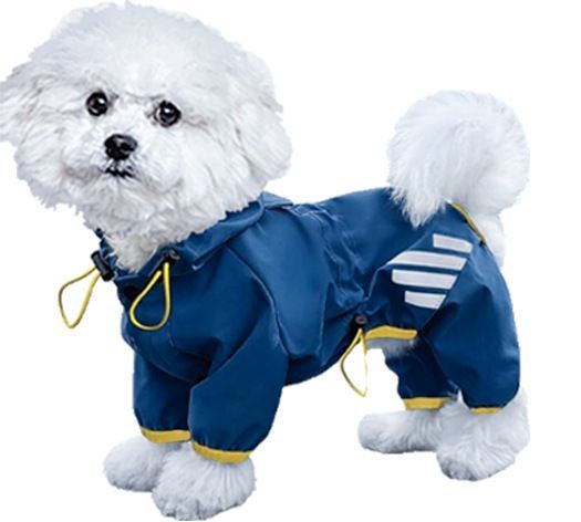 【Scelta colorata】 Impermeabile con cappuccio, impermeabile, per cani, con strisce riflettenti per esterni, per quattro stagioni_voghion.com