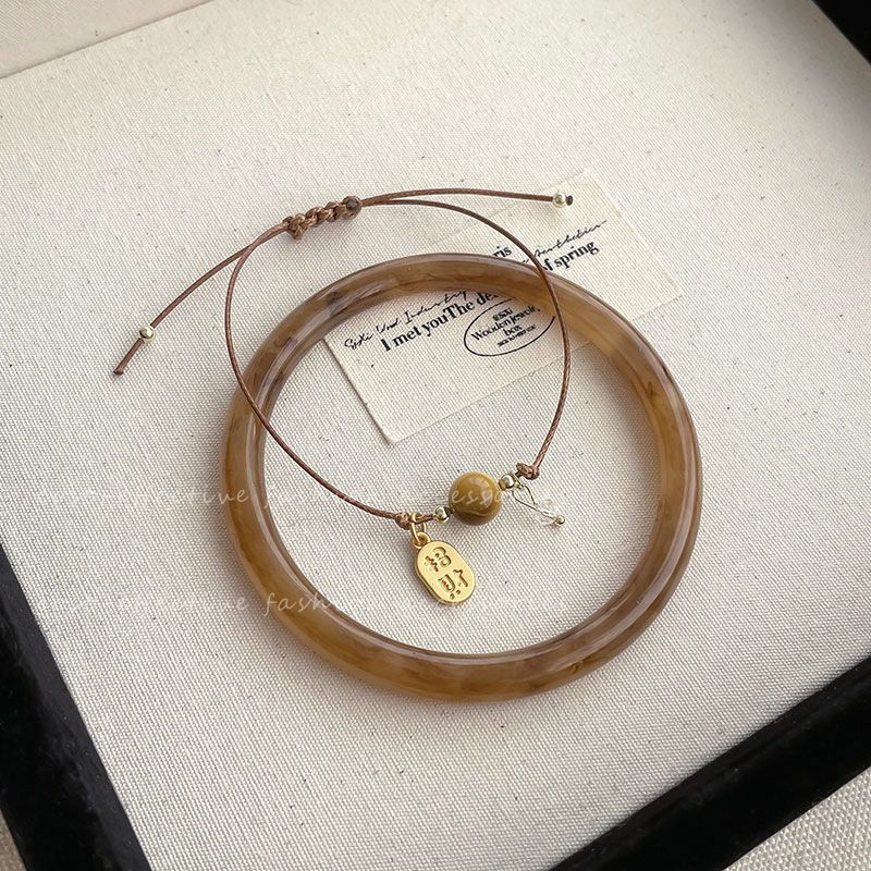 Gevlochten enkele lus handgemaakte Fu merk armband voor vrouwen eenvoudige niche veelzijdige student vriendinnen hand sieraden net beroemdheid uittrekbare armband_voghion.com
