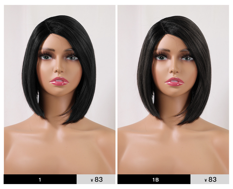Xuchang Rebecca front lace wig headgear short hair wig set short straight hair full headgear wigs_voghion.com