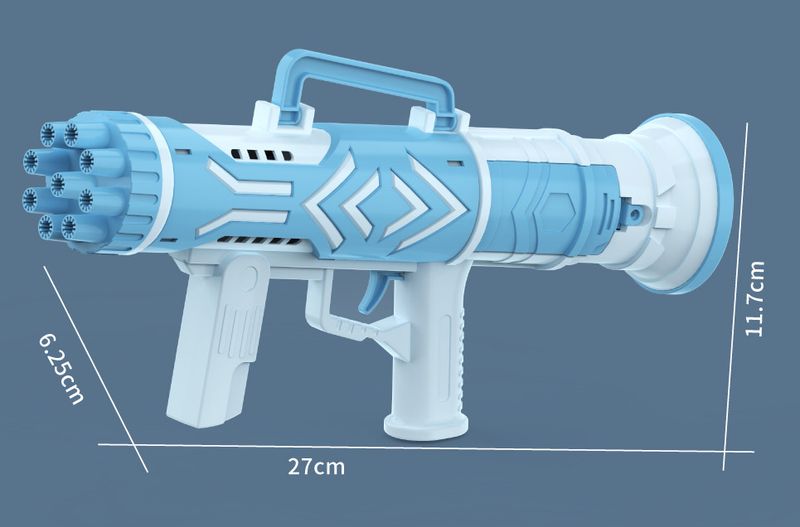 Mini Gatling Bubble Cannon - Automatic LED Bubble Blaster Gun 500+ Bubbles/Min Rechargeable Battery For Outdoor Play & Events_voghion.com