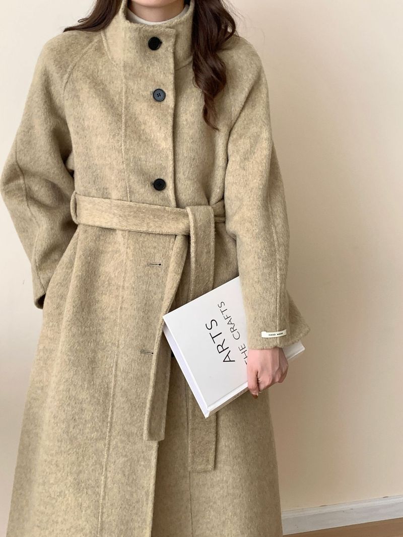 Ruhiger, hochwertiger, doppelseitiger Kaschmirmantel Herbst/Winter 2024, einreihig, H-Version, lange, dicke, lockere Wolljacke für_voghion.com