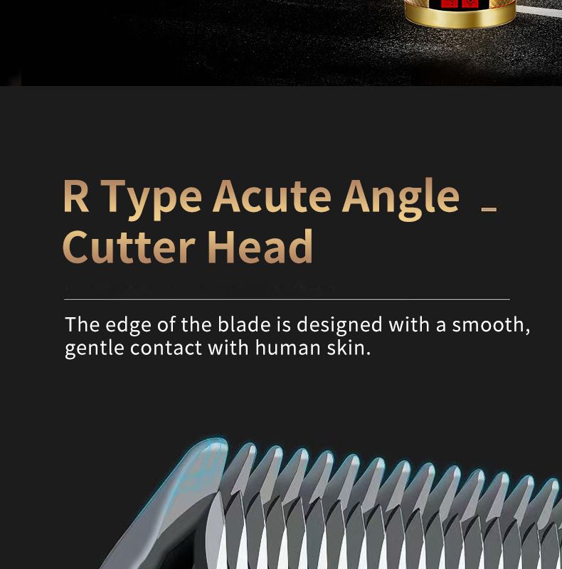 Professional Electric Clipper, LCD Battery & Length Display, 5 Guide Combs Cordless 120min Use_voghion.com