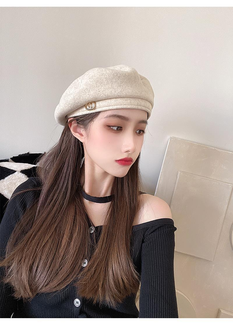 Women's Hats Internet celebrity hat women's winter and autumn versatile beret version retro woolen painter hat_voghion.com