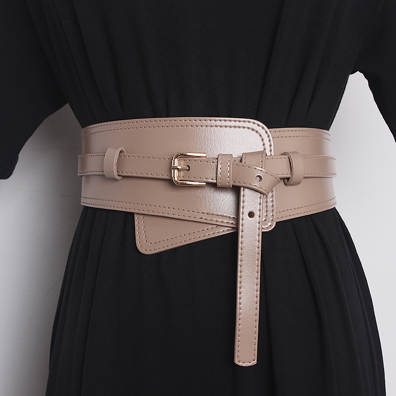 Ceinture large en cuir véritable pour femmes, jupe décorative pratique, manteau en laine, costume pull, ceinture polyvalente de style ins_voghion.com