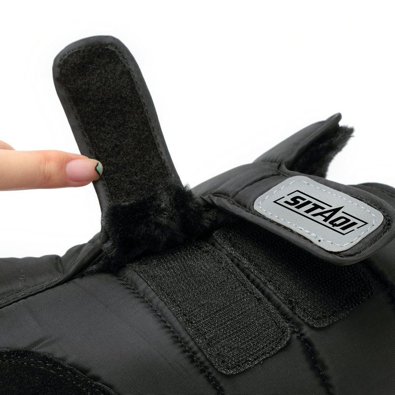 Neun Farben Schneeflocke Schnee Baumwolle Herrenstiefel Schwarz Flache, wadenlange, wasserabweisende, verdickte Winterschuhe_voghion.com