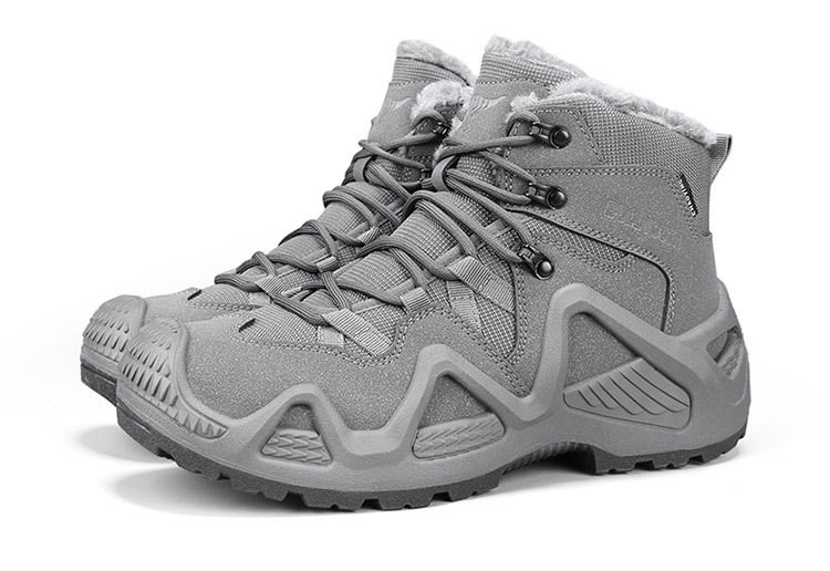 High-top men's outdoor non-slip mountaineering boots with padded warm cotton shoes_voghion.com