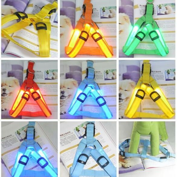 LED-beleuchtetes, blinkendes Brustgurt-Nachtlicht für Haustiere, Hundeleine-Geschirr_voghion.com