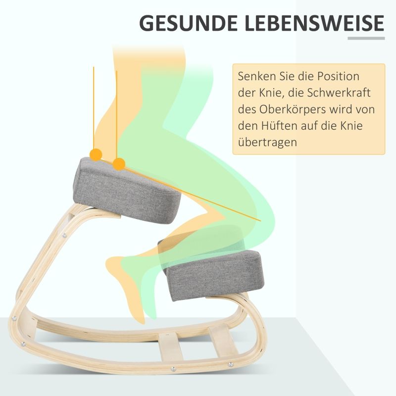 Kniestuhl Ergonomisch Aus Birkenholz, Bis 120 Kg, Grau_voghion.com