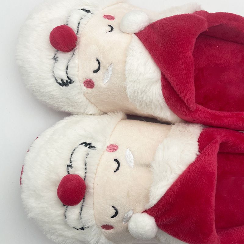 Grenzüberschreitendes heißes Produkt Weihnachts-Opa-Hausschuhe Weihnachtsmann-Hausschuhe für den Innenbereich, rutschfeste Baumwollhausschuhe_voghion.com