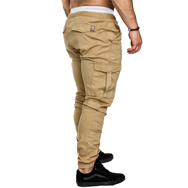 Men's Workwear Cargo Pants - Multi-Pocket Utility Trousers With Durable Woven Fabric, Year-Round Casual Pants_voghion.com