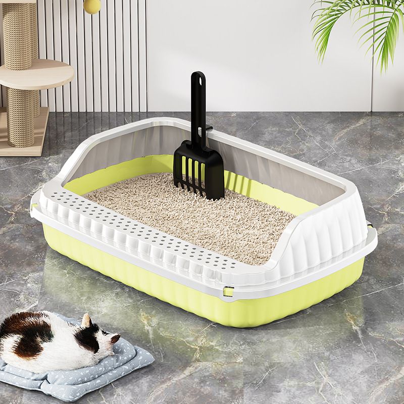 Extra Large Semi-Enclosed Anti-Splash Tray Supplies Litter Pan Cat Waste Box_voghion.com