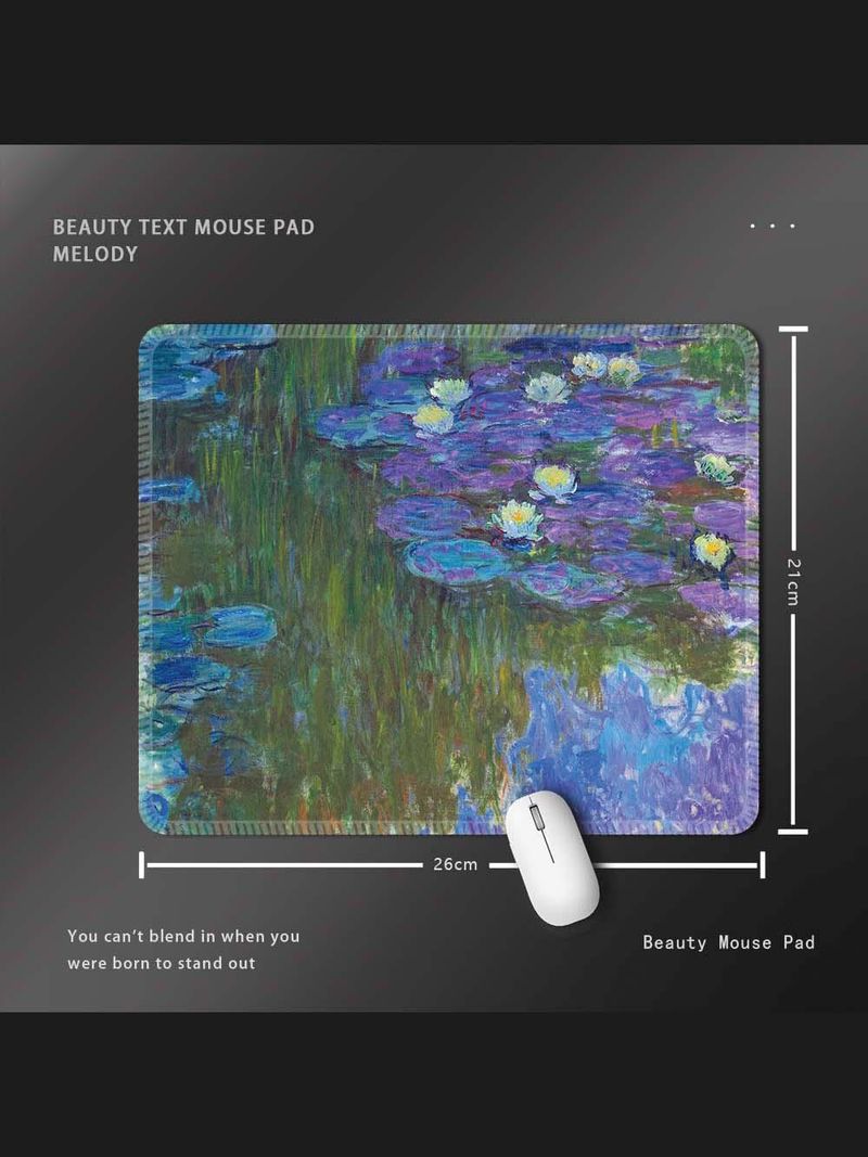 Unschlagbare Qualität Monet Ölgemälde Mauspad Sleeping Lotus Einfacher europäischer und amerikanischer Stil Impressionismus Retro Artsy Office Girl_voghion.com