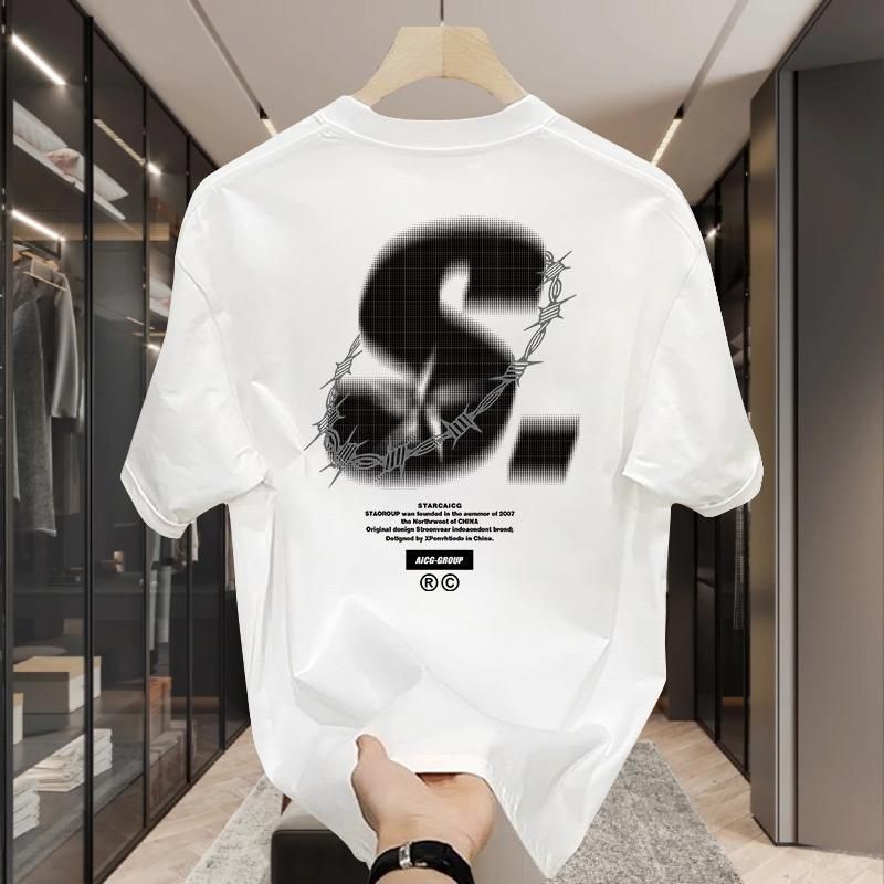 High quality trendy ins personalized printed short sleeved T-shirt for men's 2024 spring/summer loose and_voghion.com