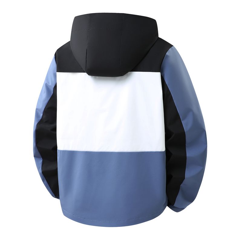 Slim-Fit-Kapuzenjacke für Herren – Leichte Polyester-Windjacke mit Stehkragen für Outdoor- und Freizeitkleidung (Grün, Blau)_voghion.com