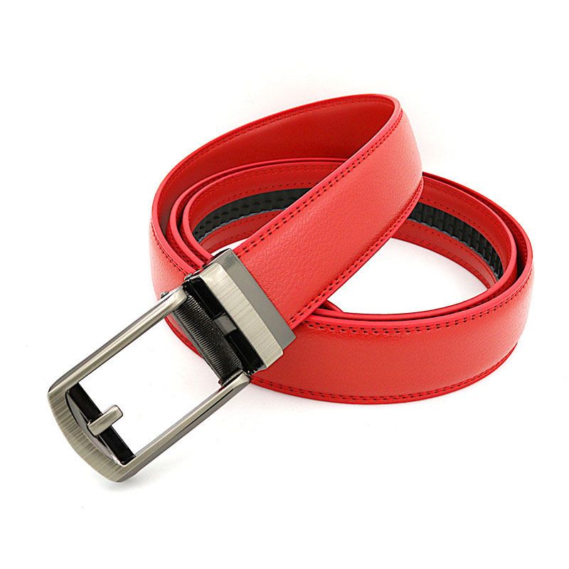 HOT 3,1 cm de largura Thi Desiger Me Cow Geuie Leather Me's Automatic Buckle Belt para Jeans Preto Branco Azul Amarelo Vermelho_voghion.com