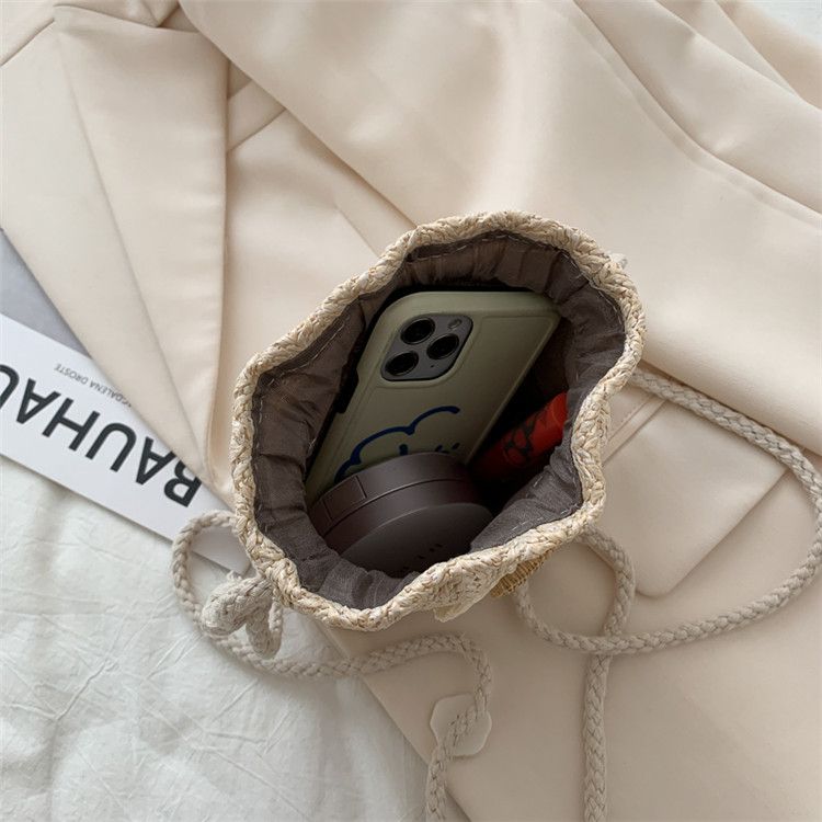 Borsa a secchiello intrecciata alla moda per le donne_voghion.com