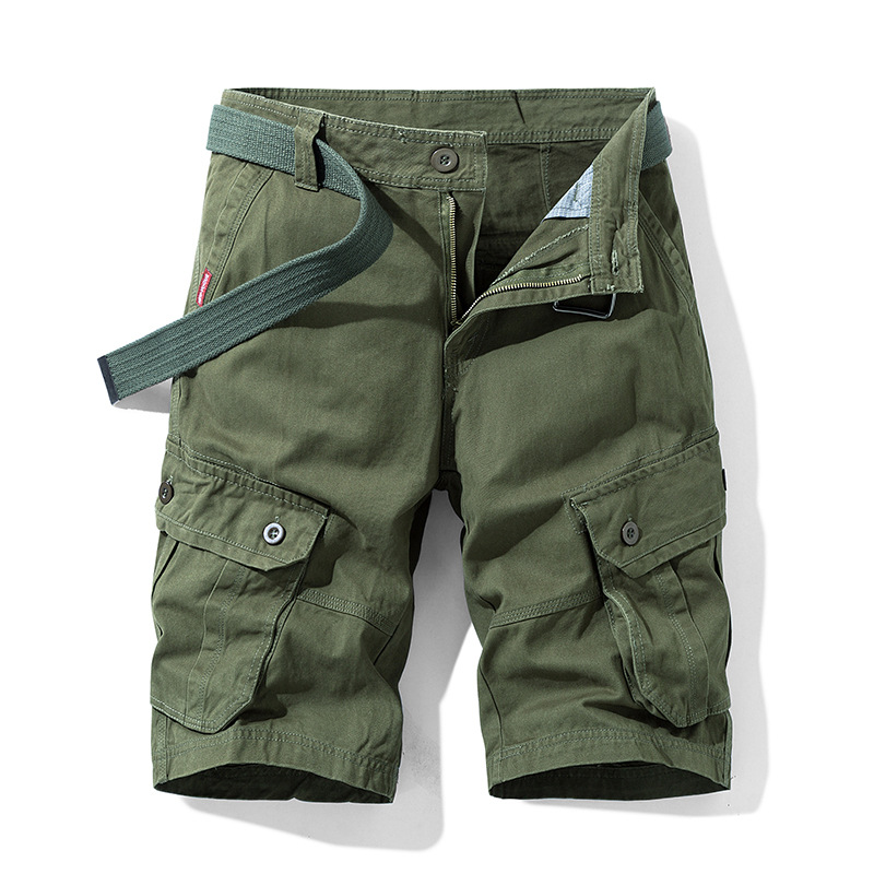 Summer Workwear Casual Pentagonal Pants, Trendy Brand Straight Tube Multi Bag Shorts, Men's_voghion.com