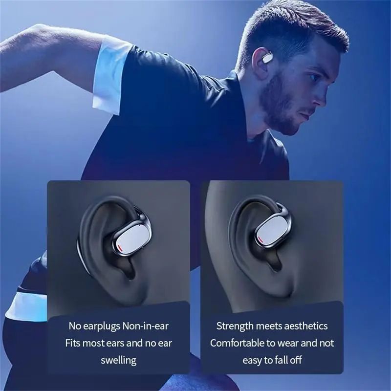 Căști wireless noi, conducție osoasă, impermeabile, cu ureche deschisă, agățate, căști stereo cu anulare a zgomotului pentru Android IOS_voghion.com