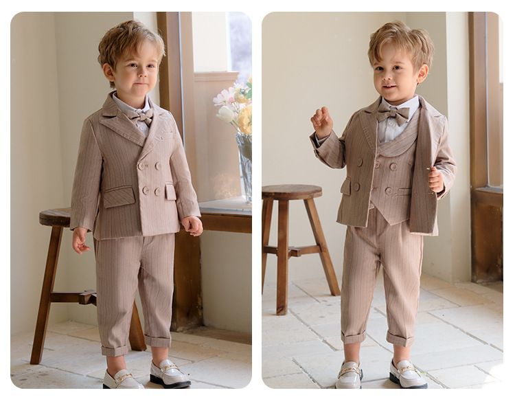 Babykleeder Kannerkostüm Jongen Hosenträger Laang Shorts Weste Hemdkostüm Aktivitéit Blummen Kand Kleed_voghion.com