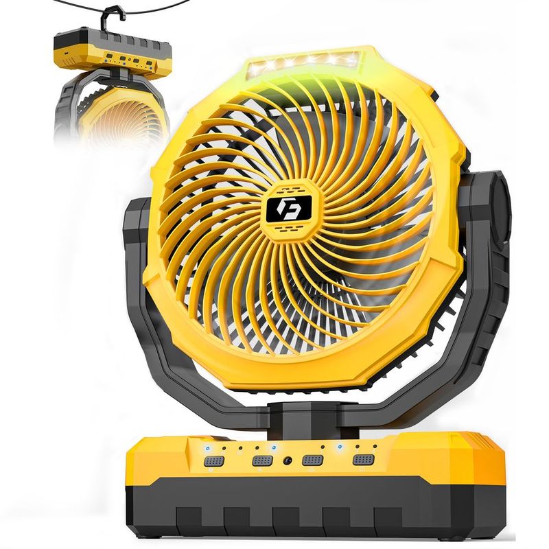24000mAh Camping Fan 9in Rechargeable Battery Operated USB Table Fan_voghion.com