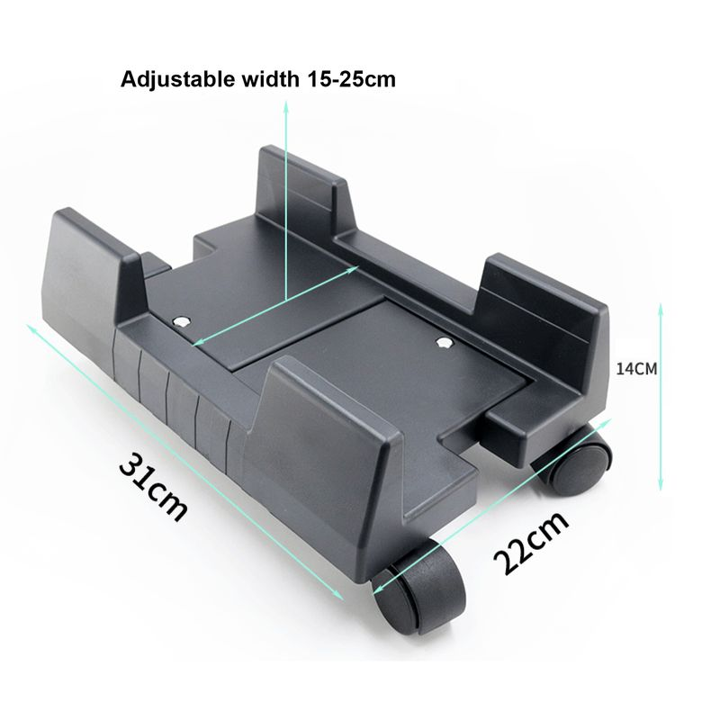 Xinweiqing PC Adjustable Mobile ABS Rolling Caster Computer CPU Stand for Desktop_voghion.com