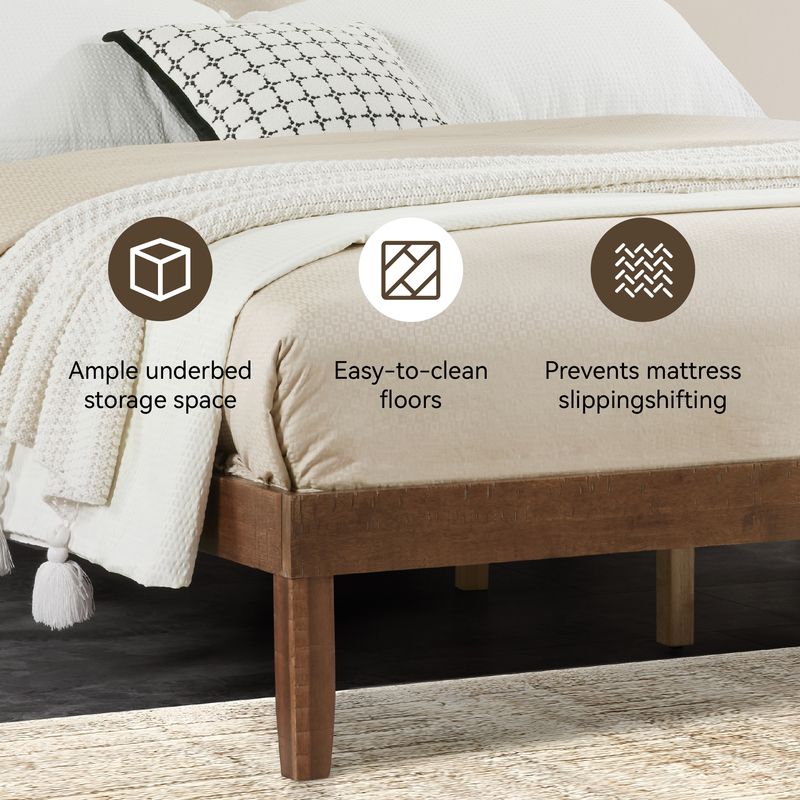 Premium Wood Queen Size Bed Frame - Sturdy And Durable Design, Modern Home Style, Effortlessly Create A Comfortable Bedroom_voghion.com
