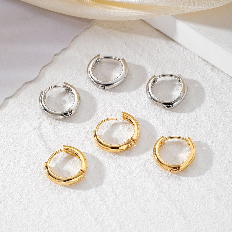 GEOMETRIC TRIO - Alloy Hoop Earrings Set (High-End Minimalist Jewelry, Retro Personality Design)_voghion.com
