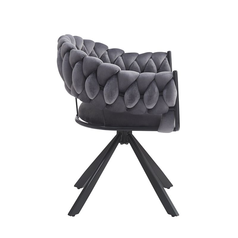 6er Set Samt Esszimmerstühle Mit Klauenbeinen, Grau_voghion.com