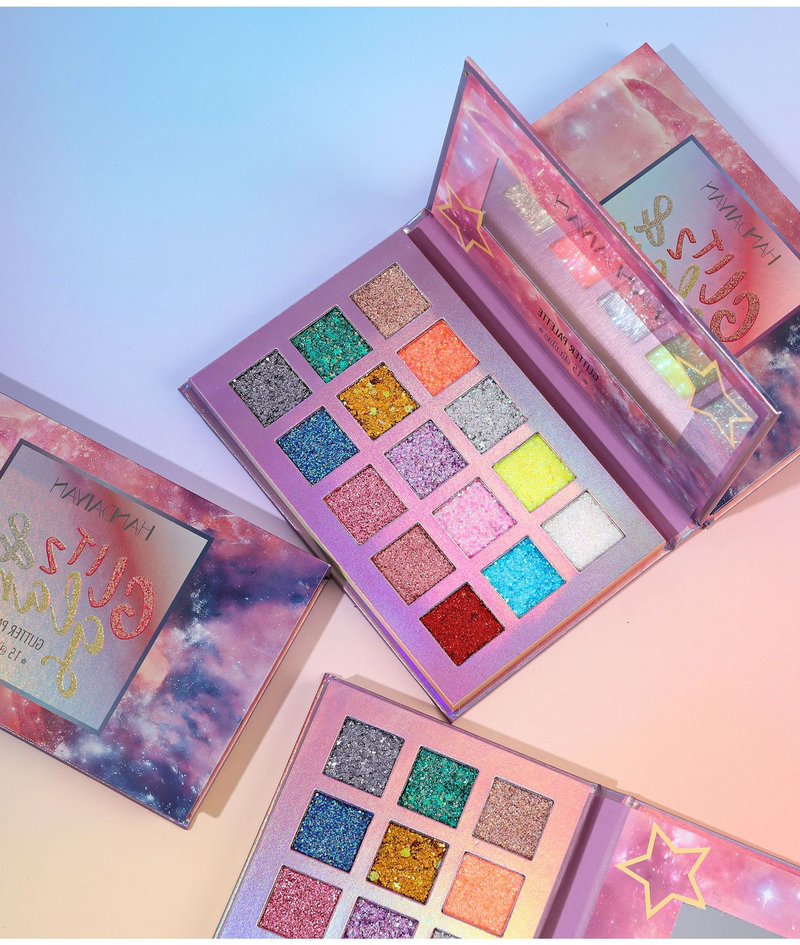 HANDAIYAN 15-Color Eyeshadow Palette - Euro-American Style, Large Glitter, Ultra-Shimmer, Perfect For Club & Night Out_voghion.com