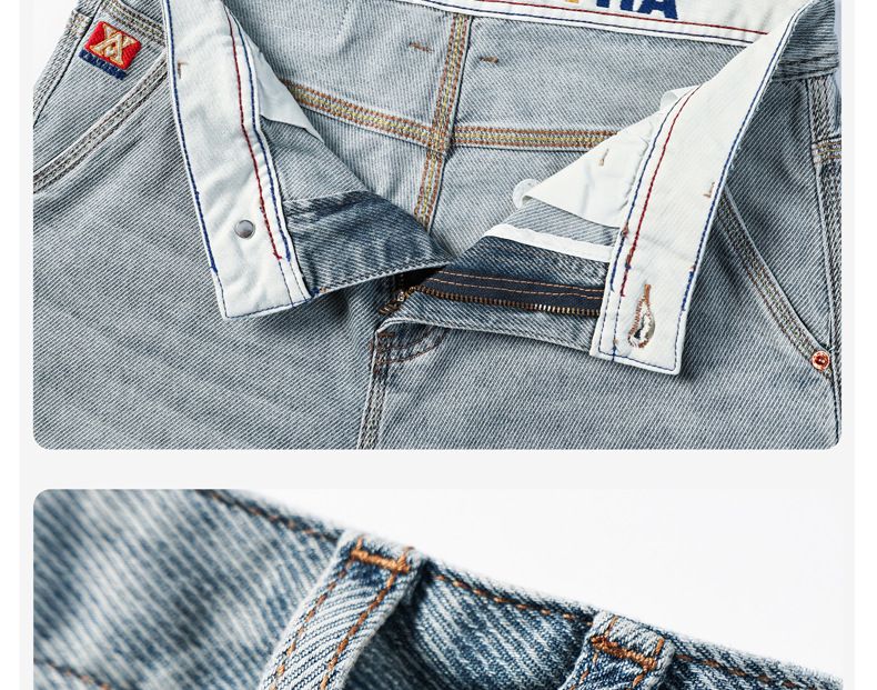 Shorts vaqueros retro finos para hombre: azul clásico lavado, corte holgado (tallas 28-38)_voghion.com