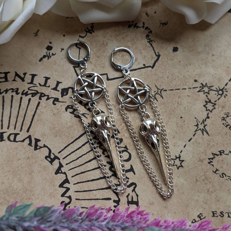 Earrings new products Retro alloy silver chain five-pointed star hoop earrings Women's fashion earrings jewelry_voghion.com