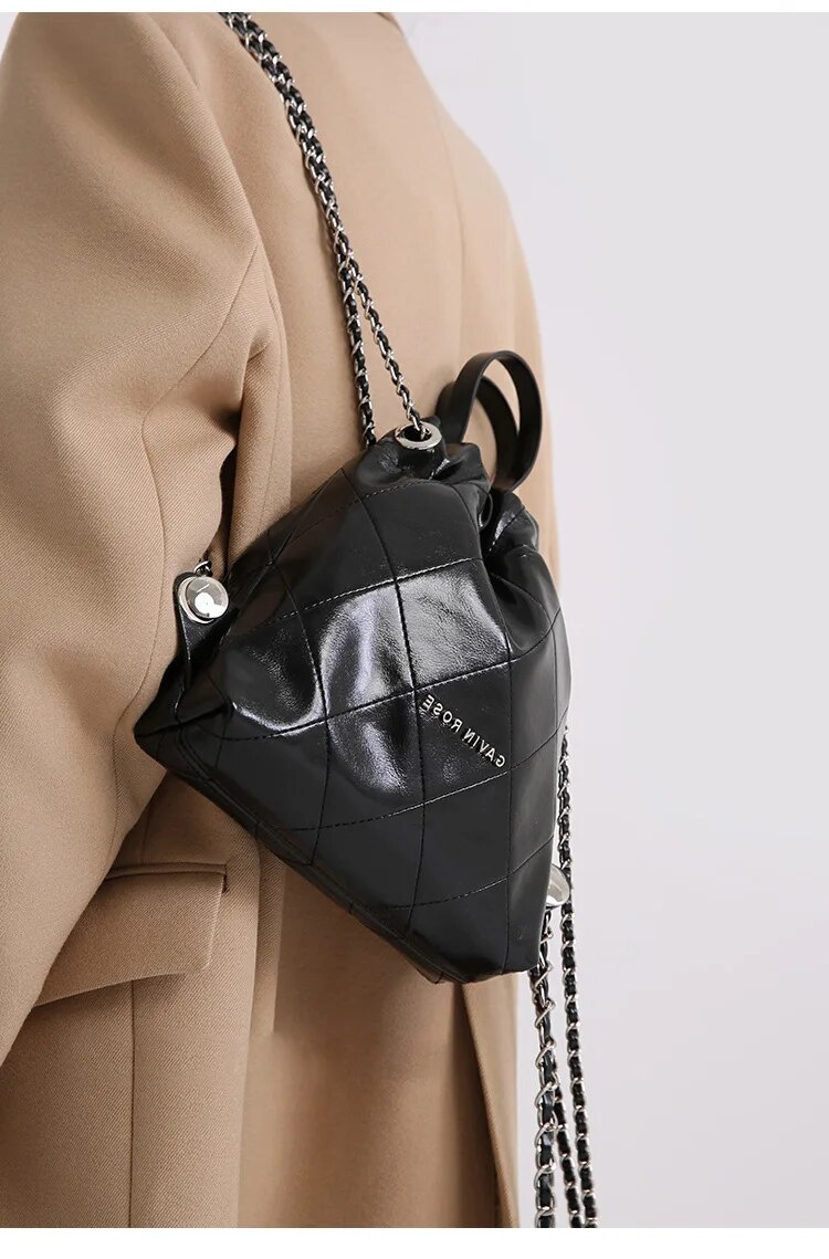 Diamond chain bag shoulder bag women's new leisure fashion trash bag handbag_voghion.com