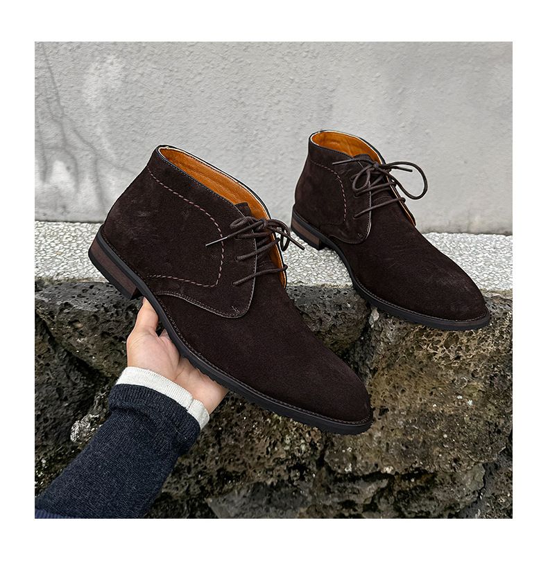 Wind wasserdichte Wildleder-Kurzstiefel mittlere Hilfe Retro Herrenstiefel Martin Boots_voghion.com