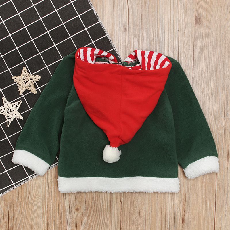 Winter-Weihnachtsstil für Kinder für Jungen und Mädchen. Weihnachtsstil für Kinder mit Kapuzen- und Fleecemänteln_voghion.com