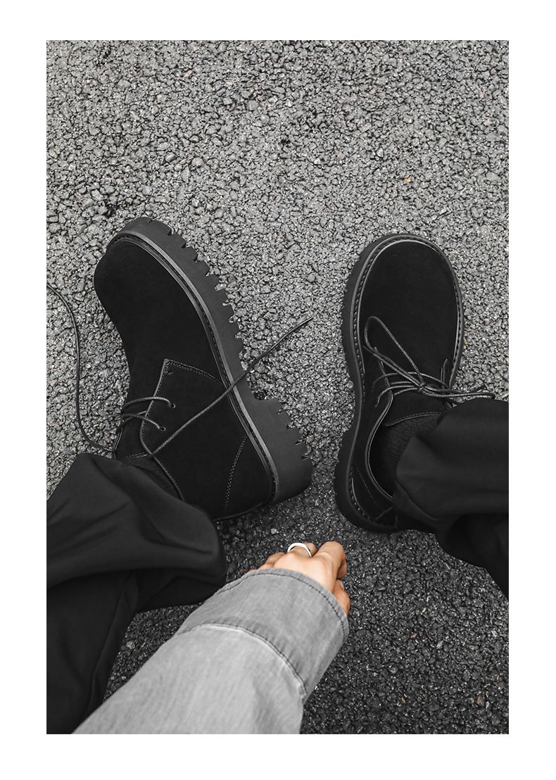 Martin-Stiefel mit dicker Sohle und großem Kopf, Retro-Stiefel mit niedrigem Schaft_voghion.com