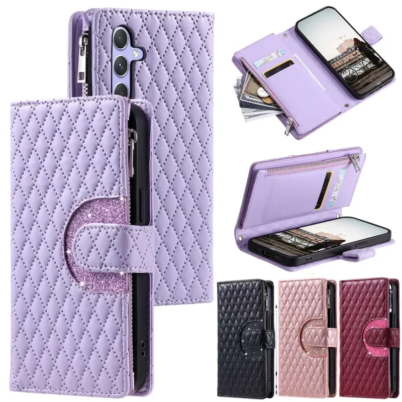 Handbag Wallet Leather Phone Case For Samsung Galaxy A06 A16 A26 A36 A56 A05 A05S A15 A25 A35 A55 Necklace Lanyard Back Cover_voghion.com